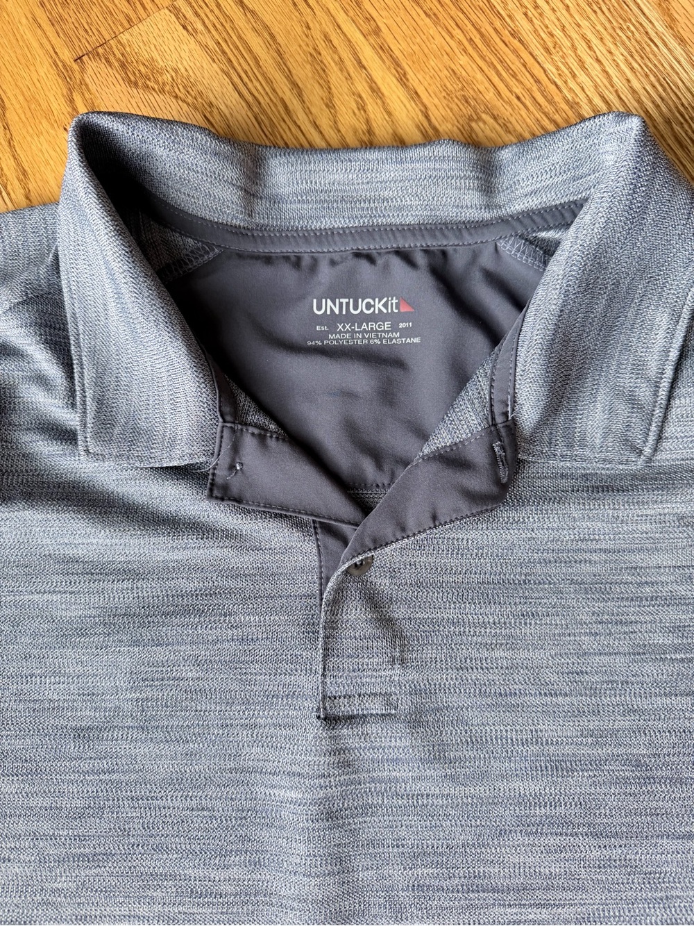 UNTUCKit Hannifer Men's Navy/Grey Performance Textured Polo Shirt XXL